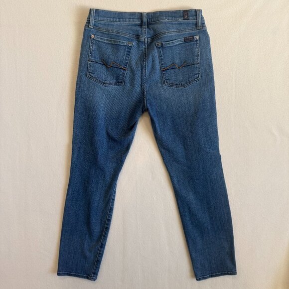 7 For All Mankind Jeans Women's Size 28 Blue Josefina Boyfriend Cut Button Fly - Picture 4 of 13